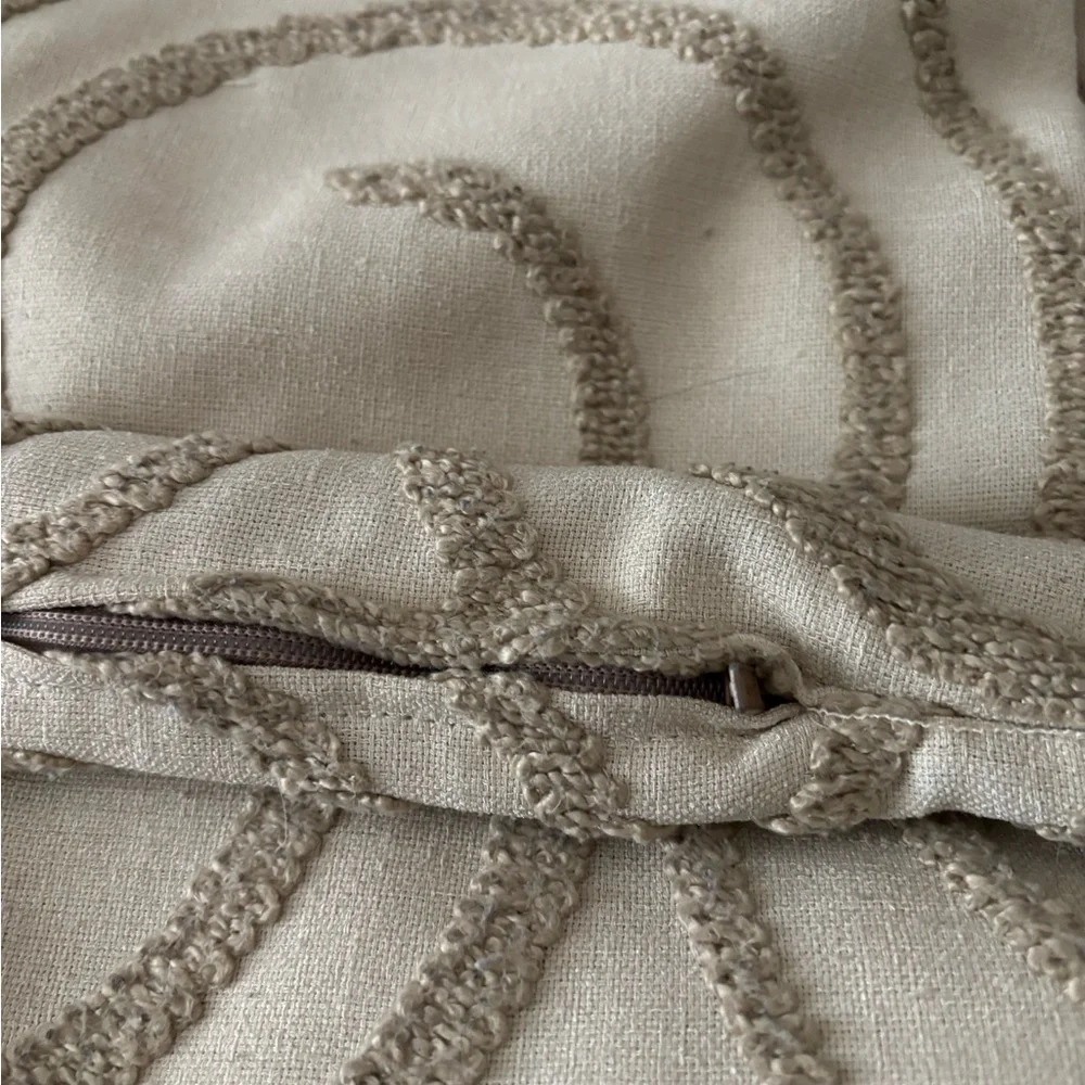 Beige Swirl Patterned Pillow Covers 22x22 set of 2 - Picture 4 of 7